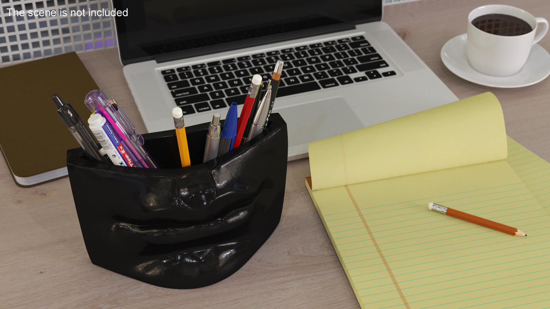 3D model Michelangelo David lips decor Black with Pens