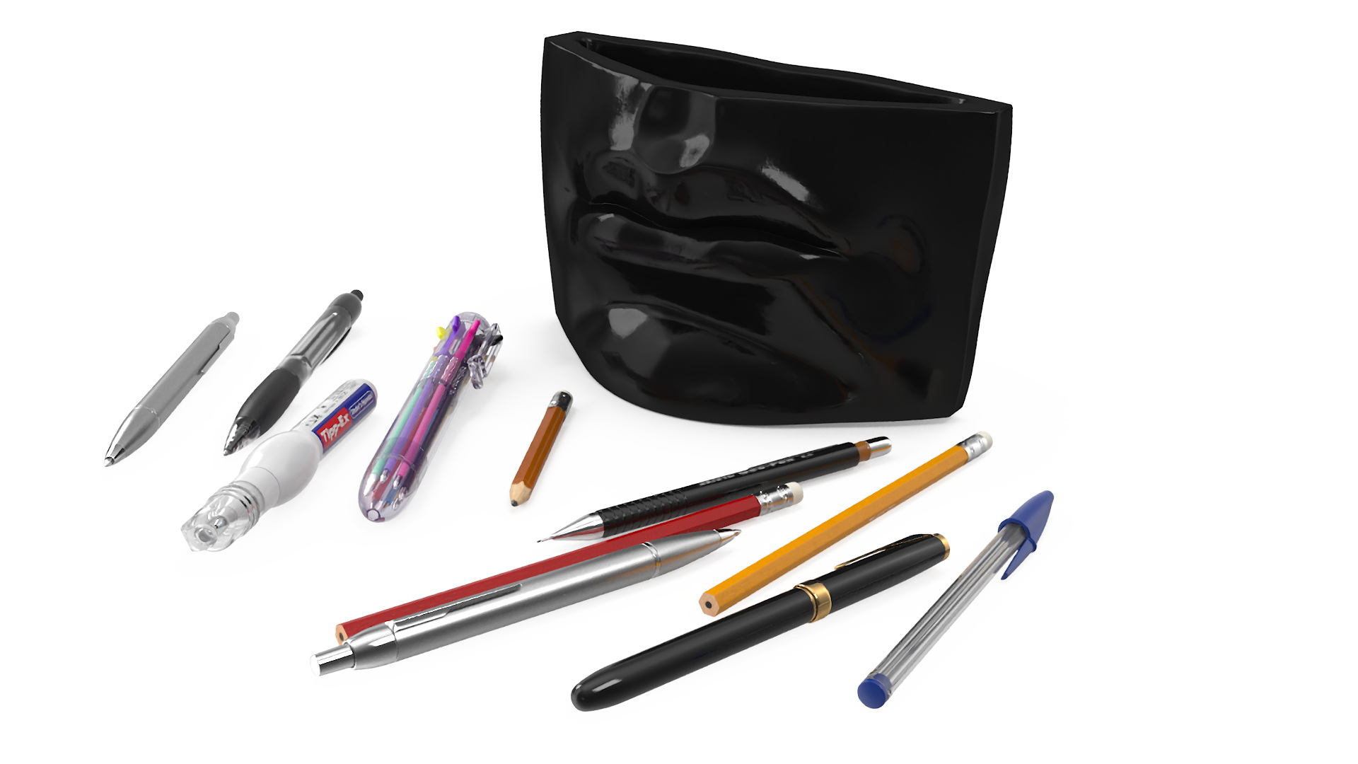 3D model Michelangelo David lips decor Black with Pens