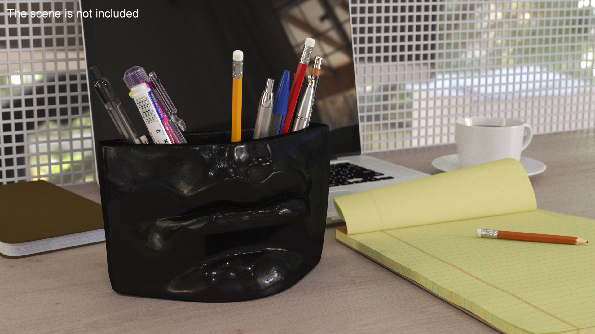 3D model Michelangelo David lips decor Black with Pens