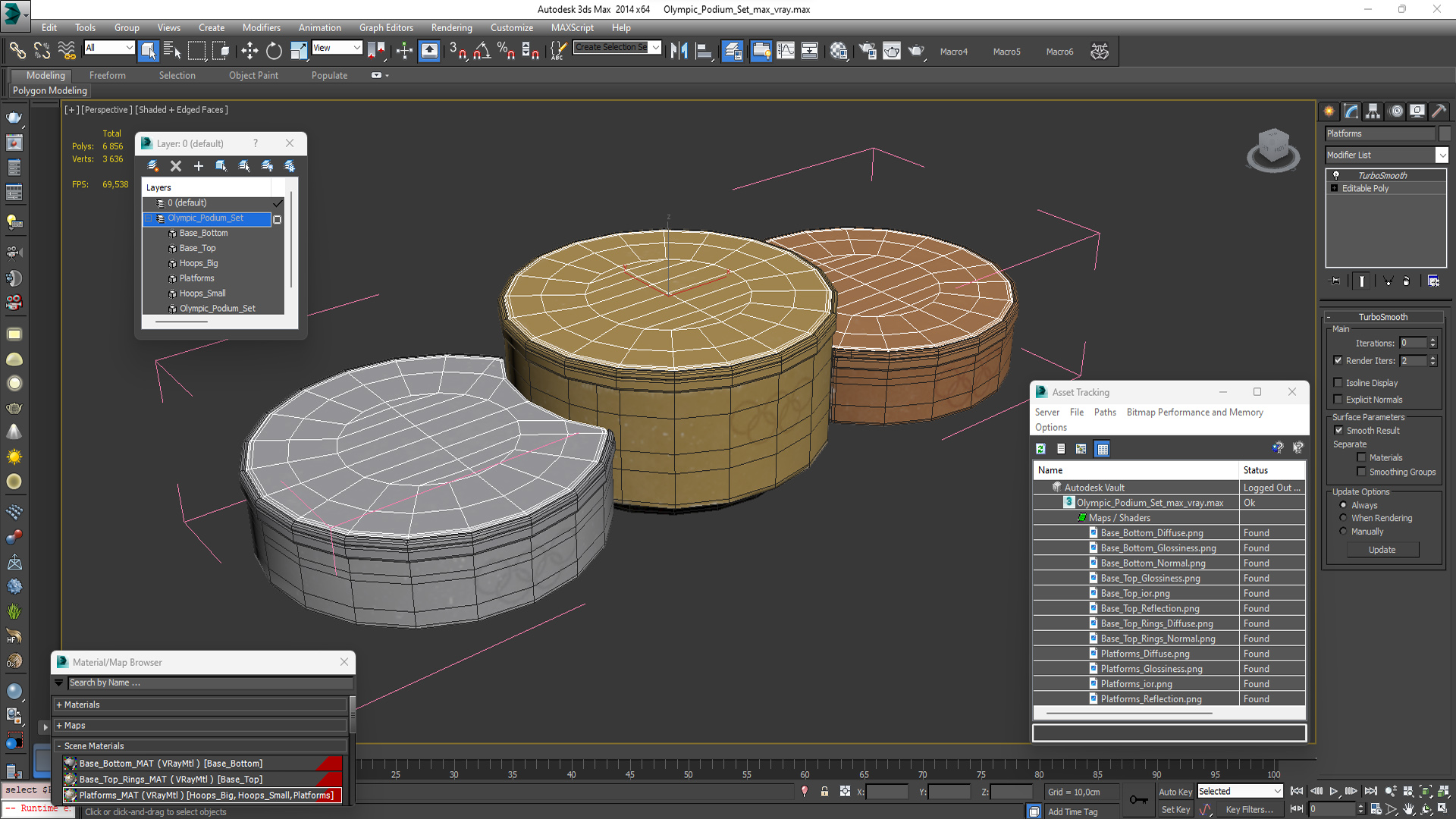 3D Olympic Podium Set model