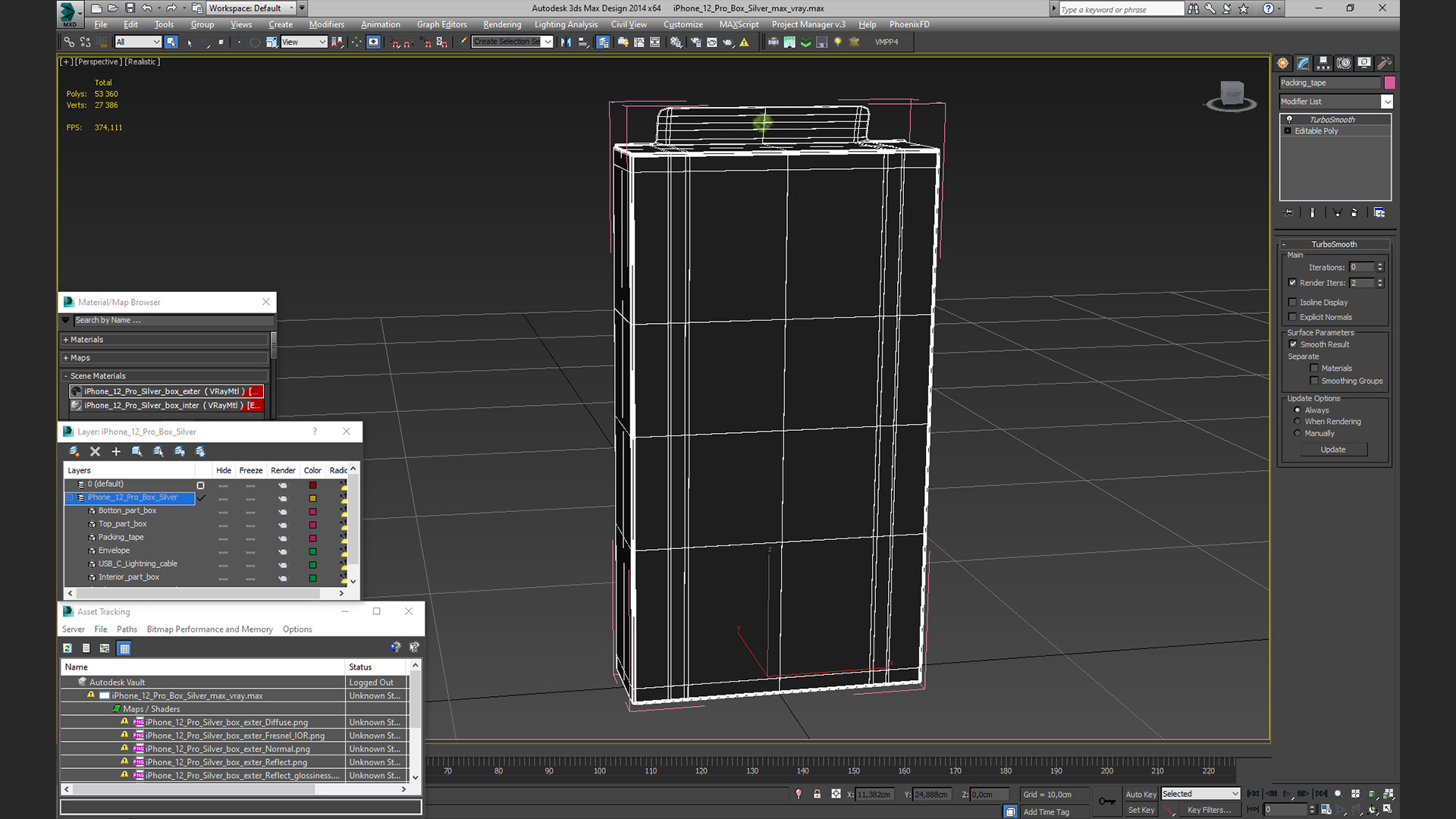 iPhone 12 Pro Box Silver 3D model