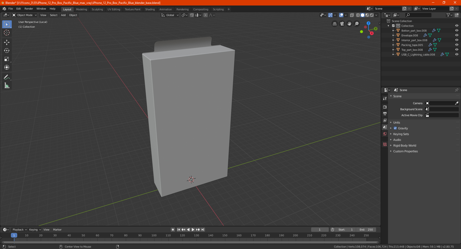 iPhone 12 Pro Box Silver 3D model