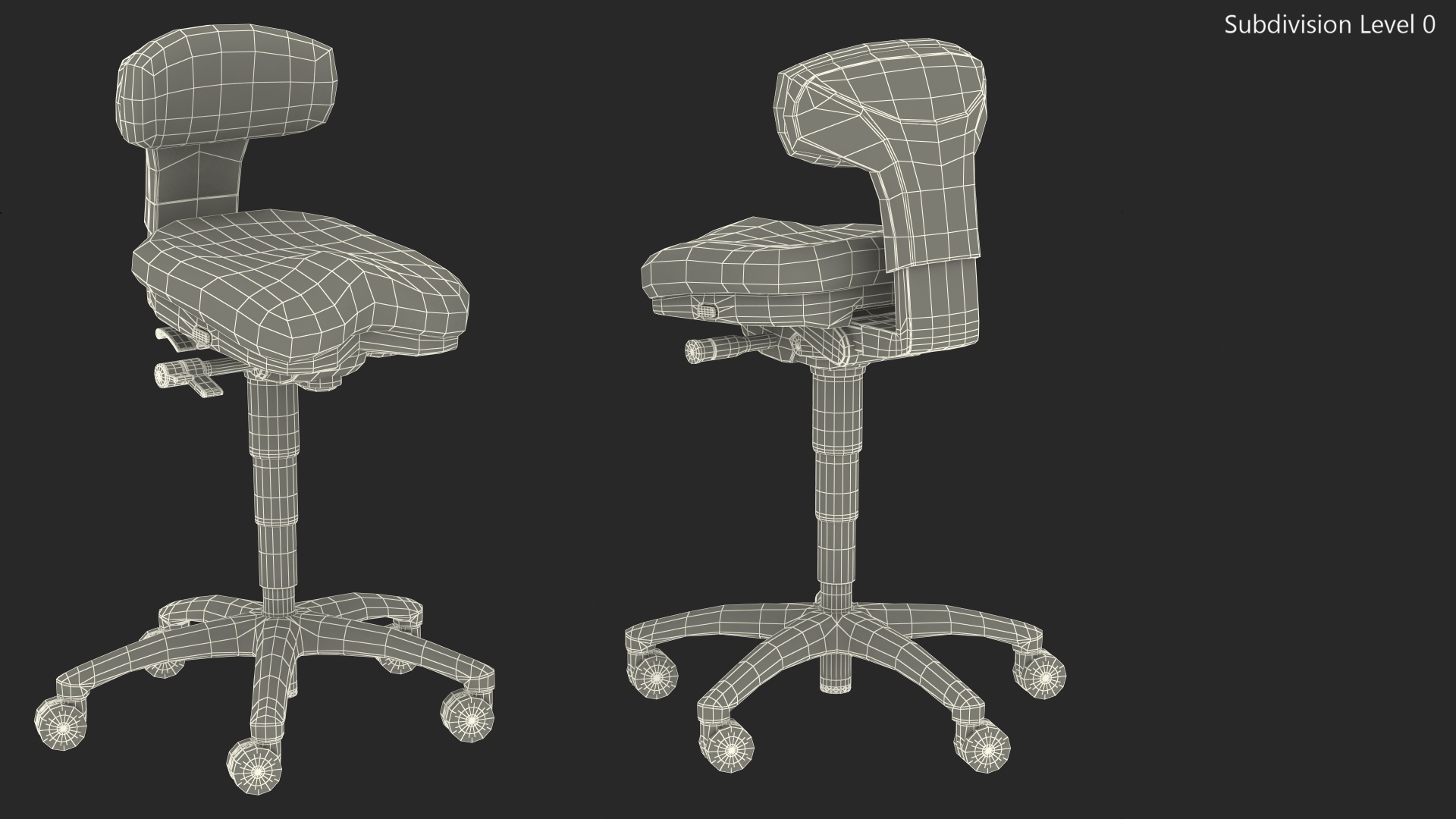 3D Adjustable Dental Stool model