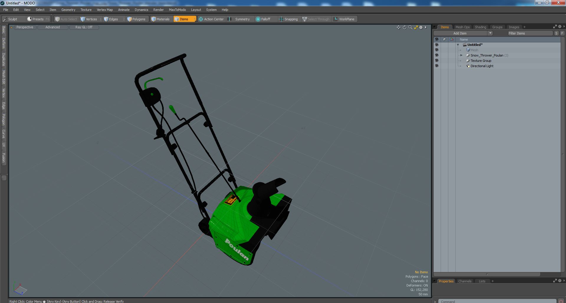 Snow Thrower Poulan 3D model