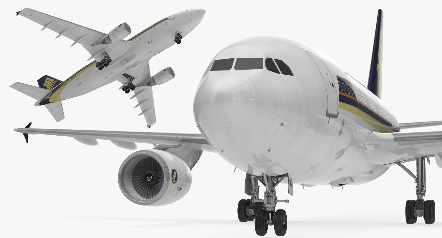 3D Airbus A310 300 Singapore Airlines Rigged