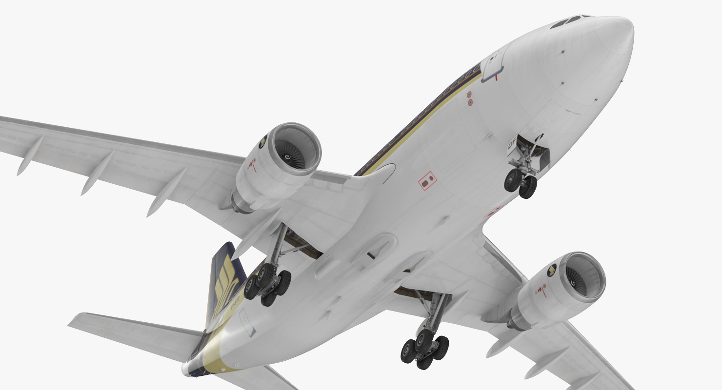 3D Airbus A310 300 Singapore Airlines Rigged