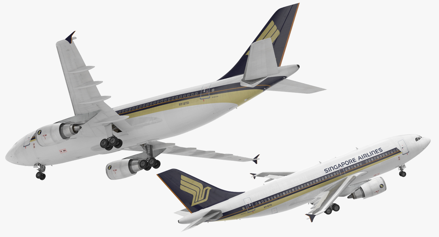 3D Airbus A310 300 Singapore Airlines Rigged