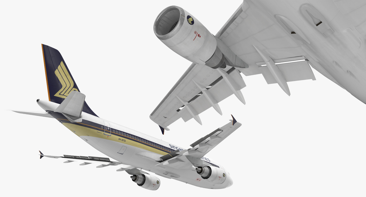 3D Airbus A310 300 Singapore Airlines Rigged
