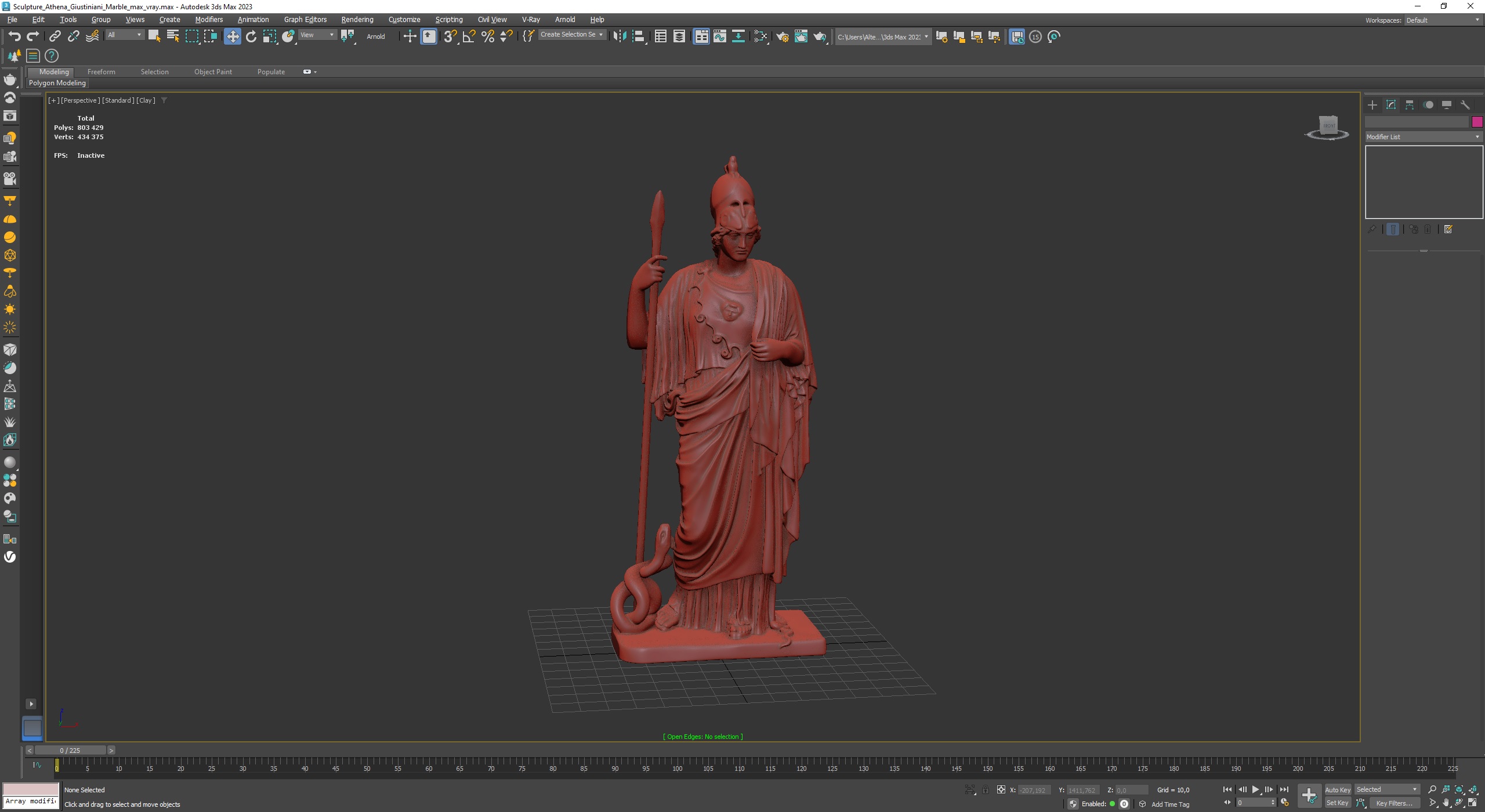 3D Sculpture Athena Giustiniani Marble for 3D Print model