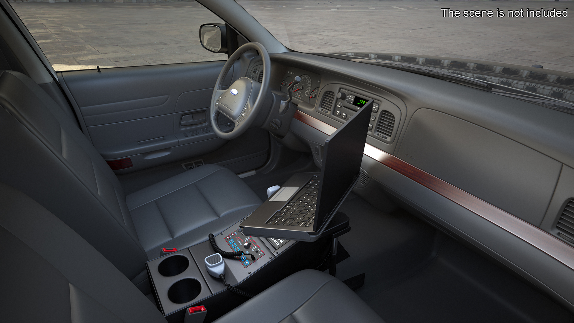 3D model Police Interceptor Sedan Ford Crown Victoria Rigged for Cinema 4D