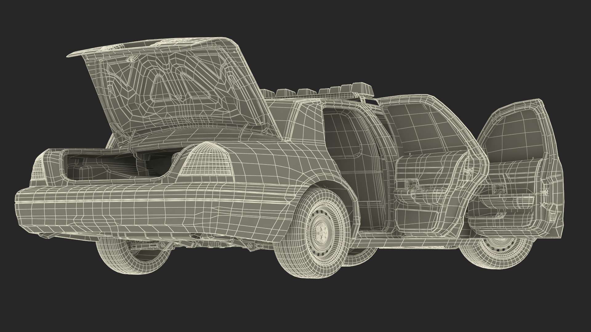 3D model Police Interceptor Sedan Ford Crown Victoria Rigged for Cinema 4D