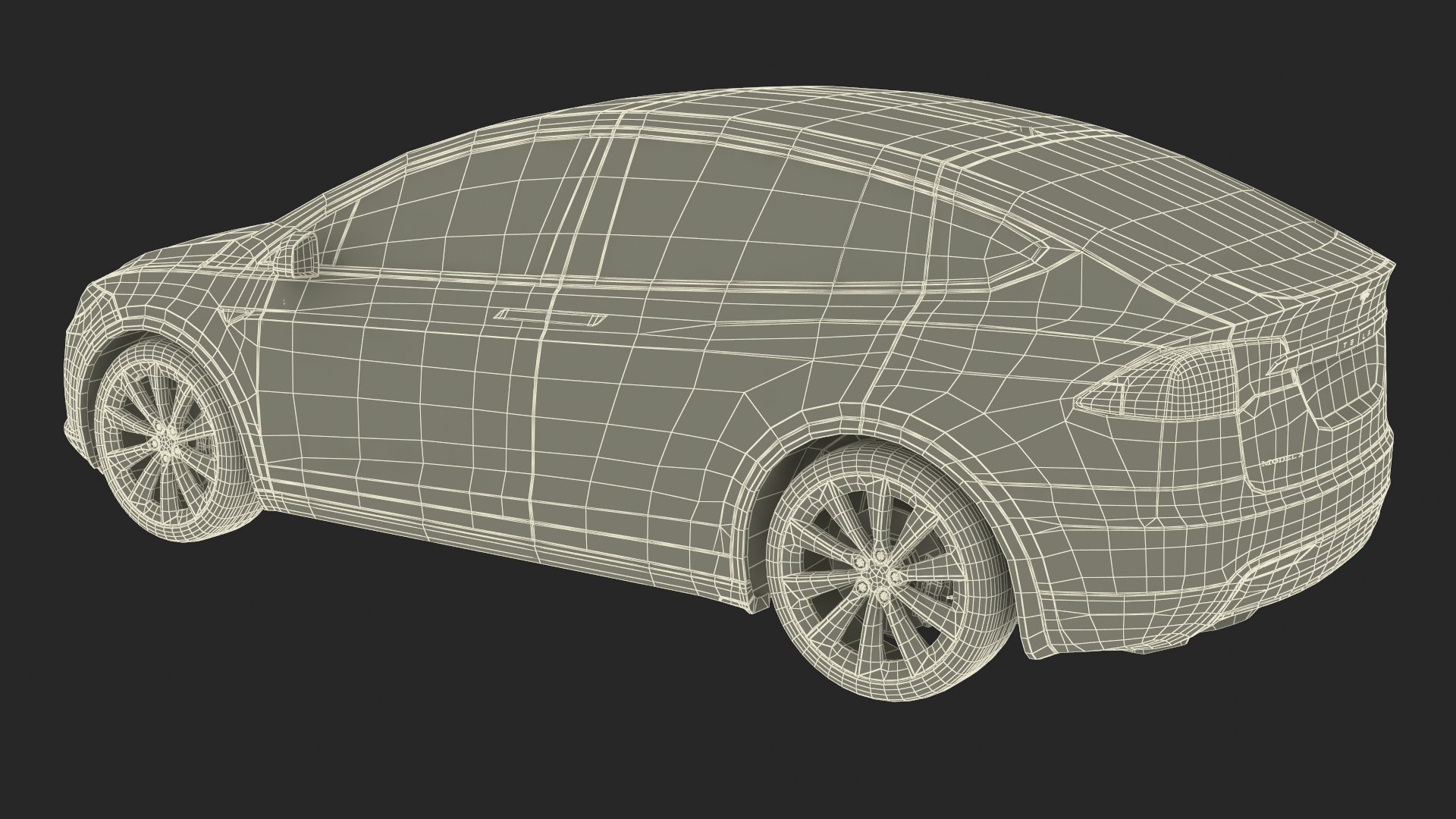 Tesla Model X Electric SUV Simple Interior 3D
