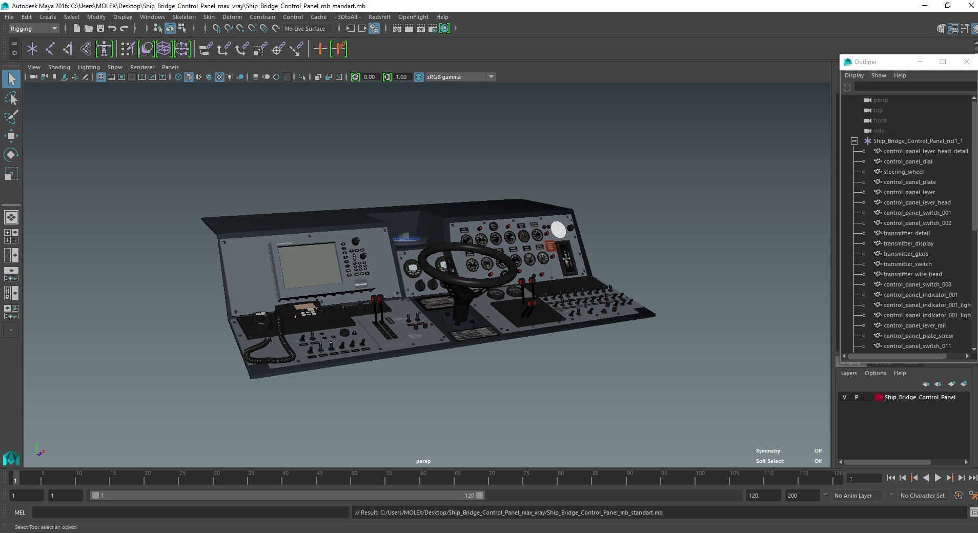 3D model Ship Bridge Control Panel