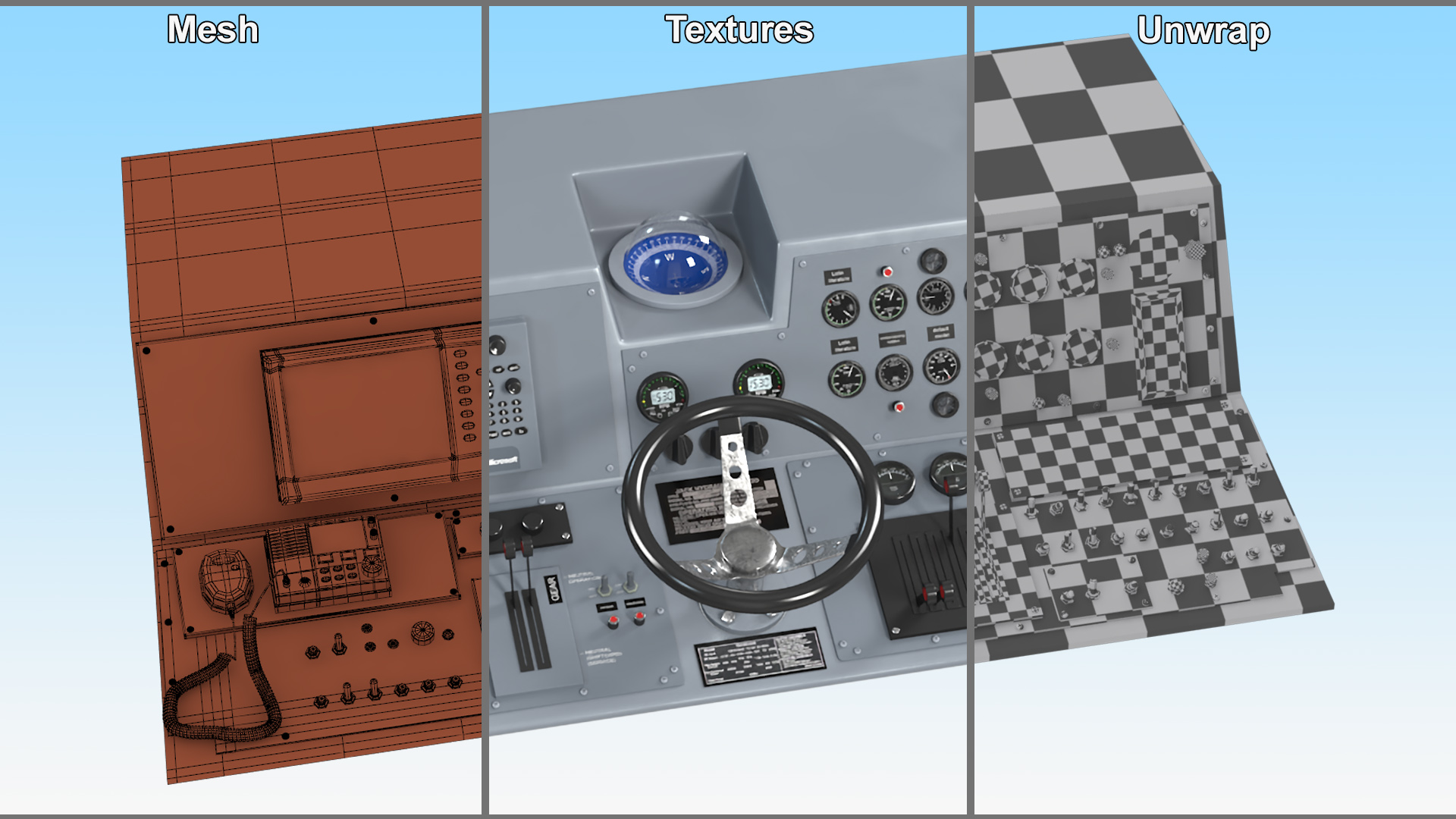 3D model Ship Bridge Control Panel