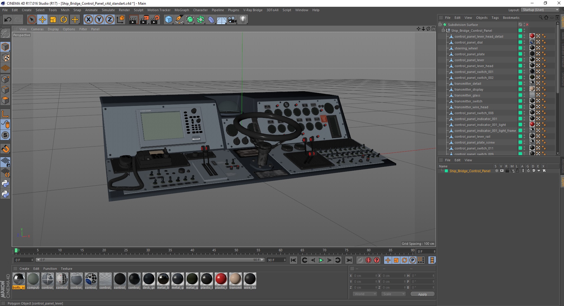 3D model Ship Bridge Control Panel