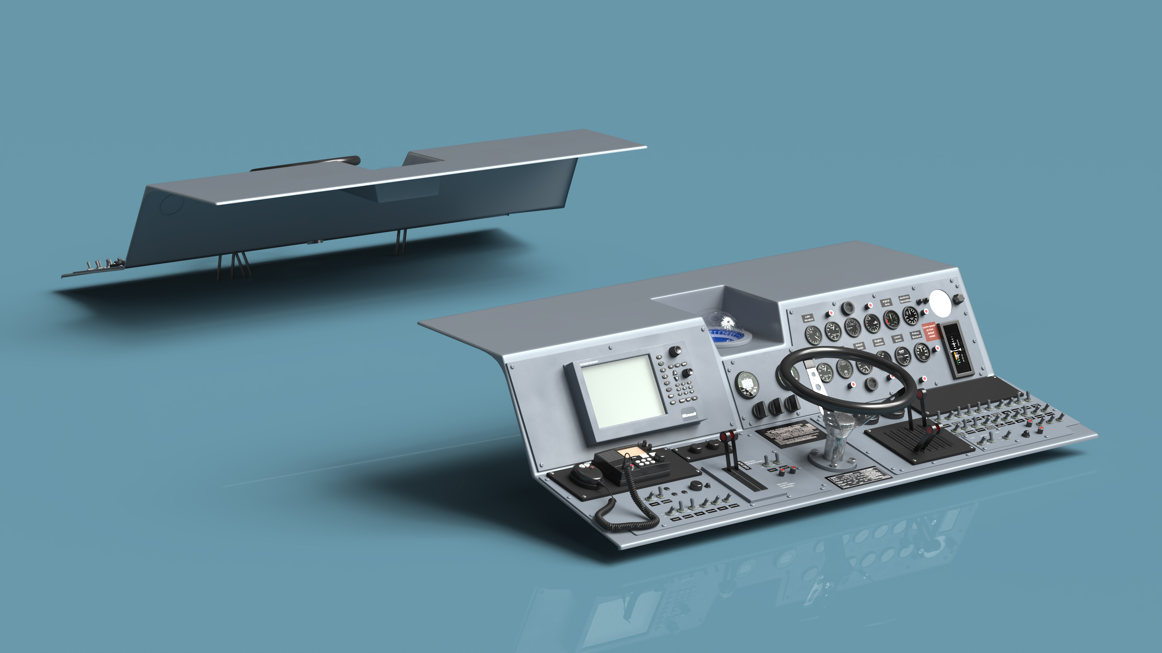 3D model Ship Bridge Control Panel