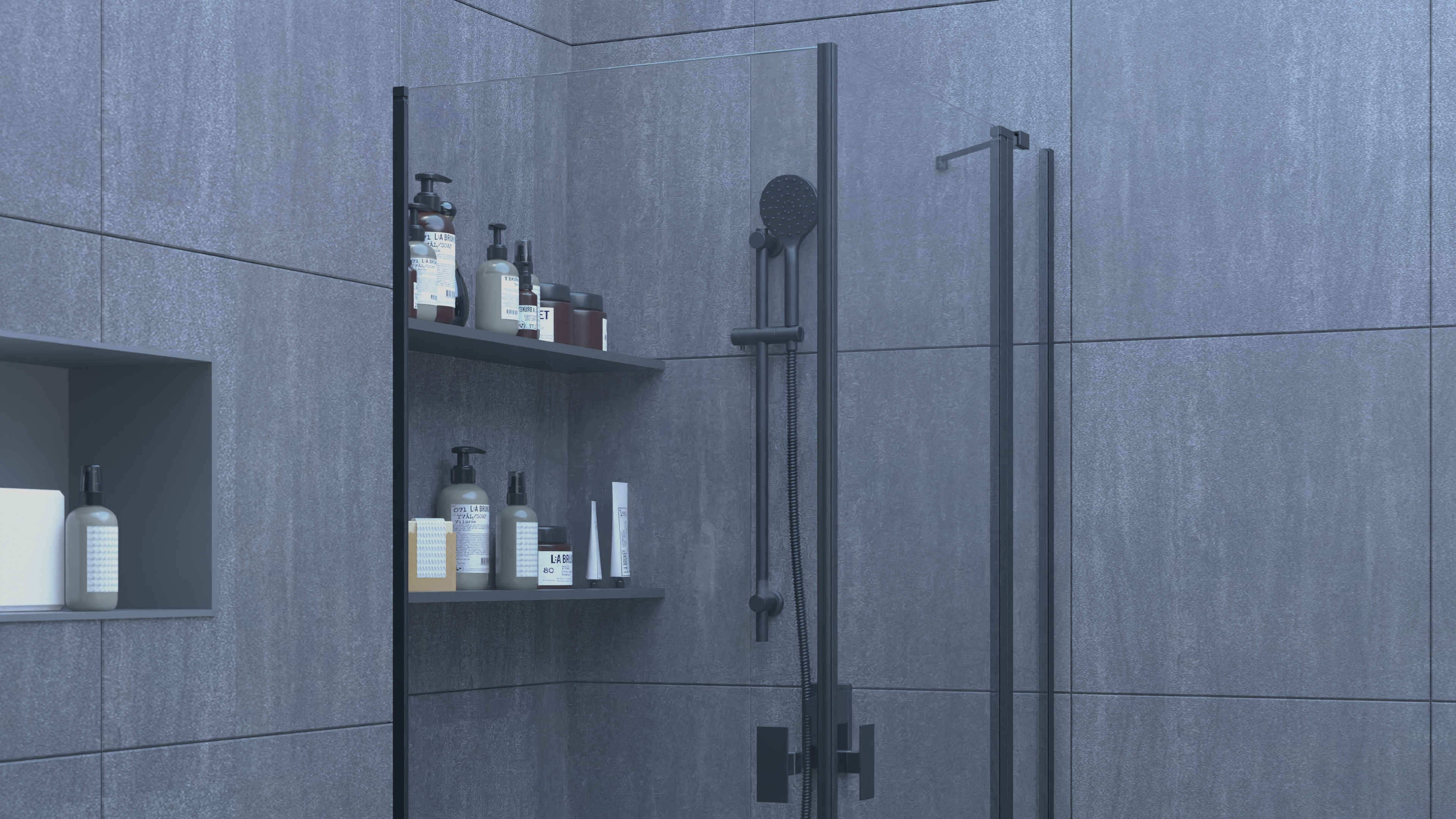 3D Handheld Shower System Black model