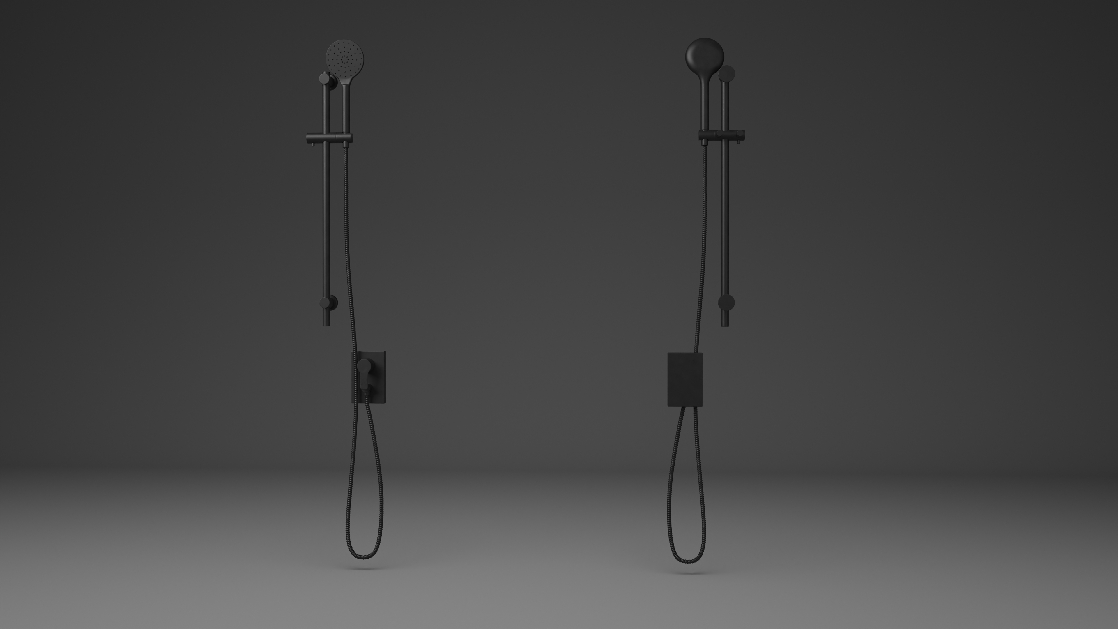 3D Handheld Shower System Black model