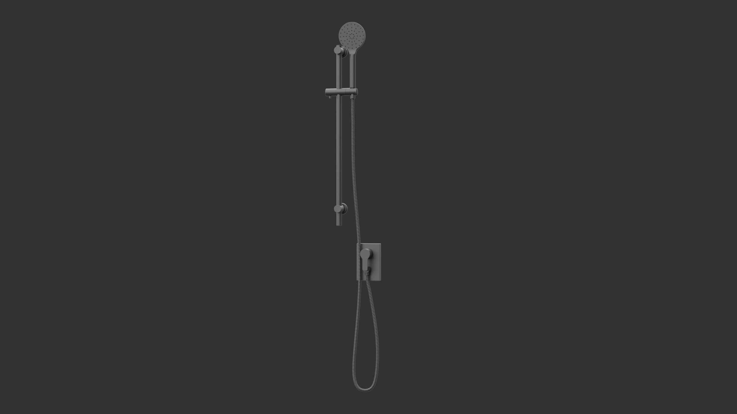 3D Handheld Shower System Black model
