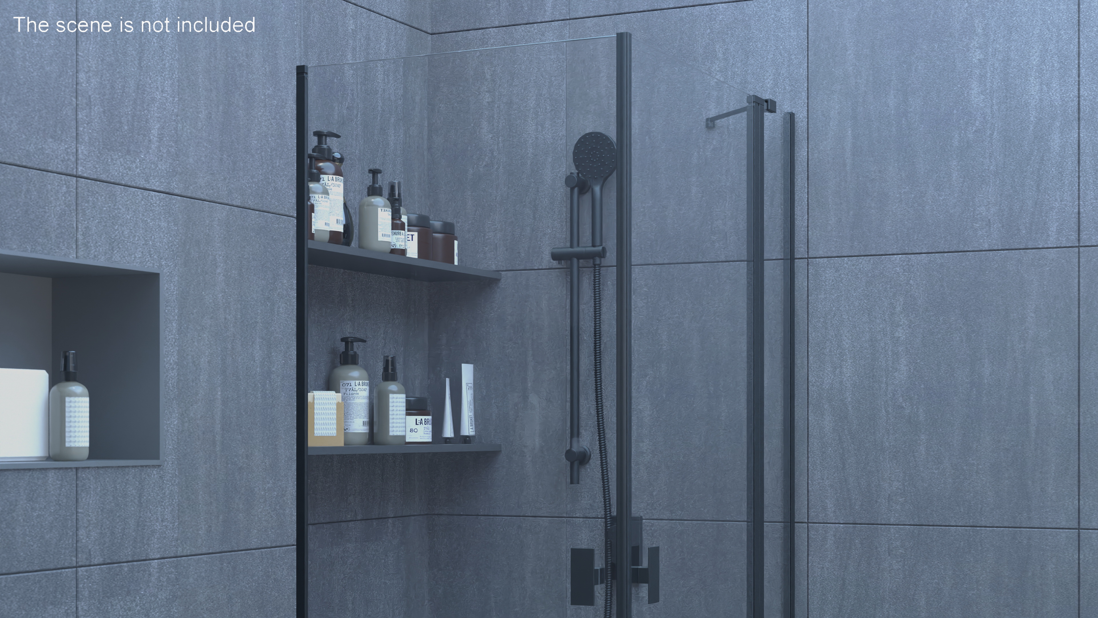 3D Handheld Shower System Black model