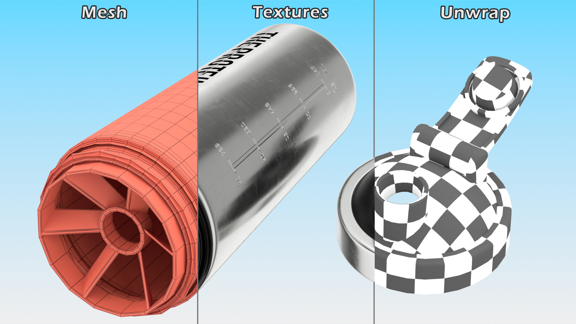 3D The Protein Works Stainless Steel Protein Shaker model