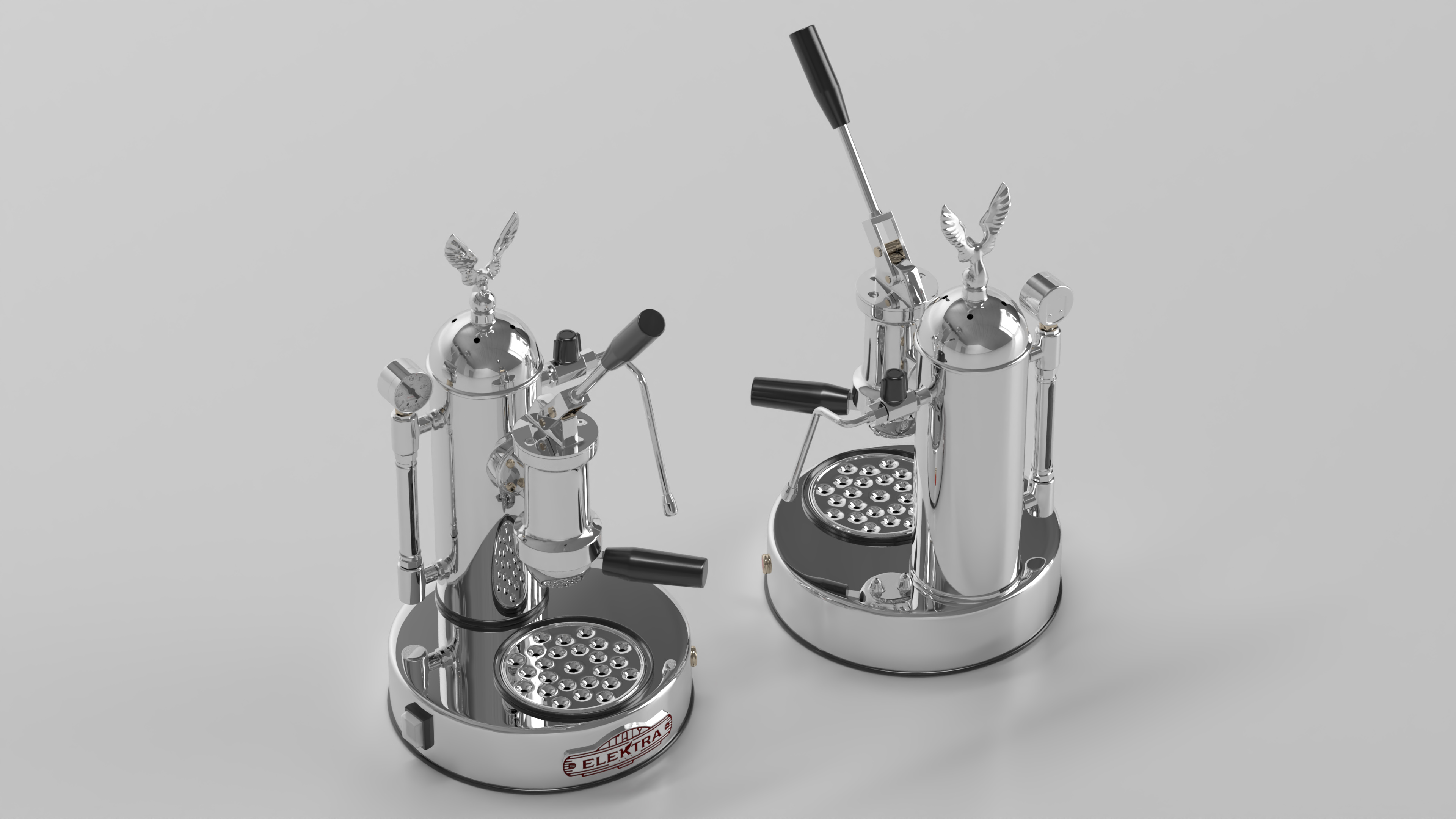 3D model Elektra Micro Casa Leva Coffee Machine Chrome