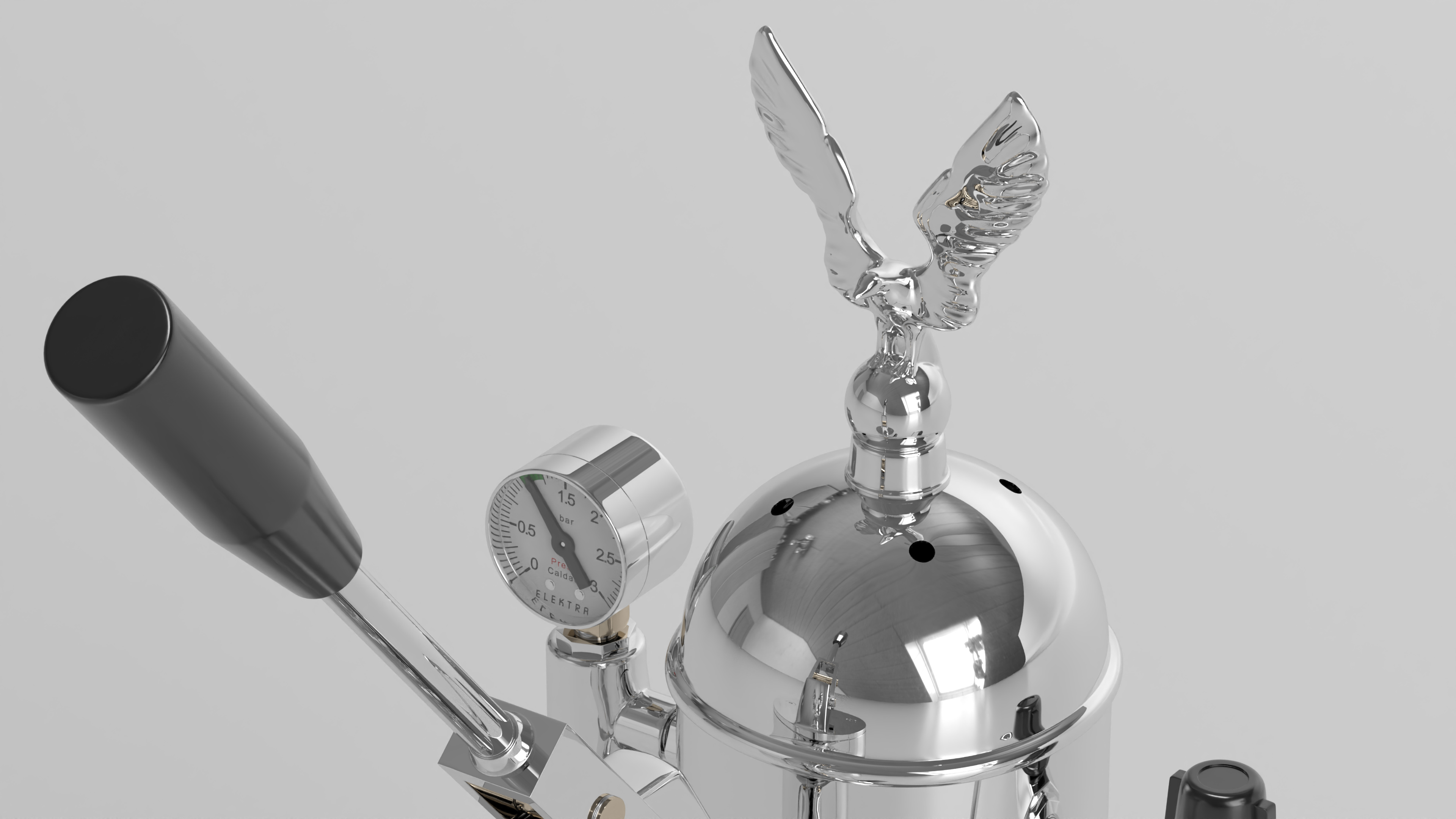3D model Elektra Micro Casa Leva Coffee Machine Chrome