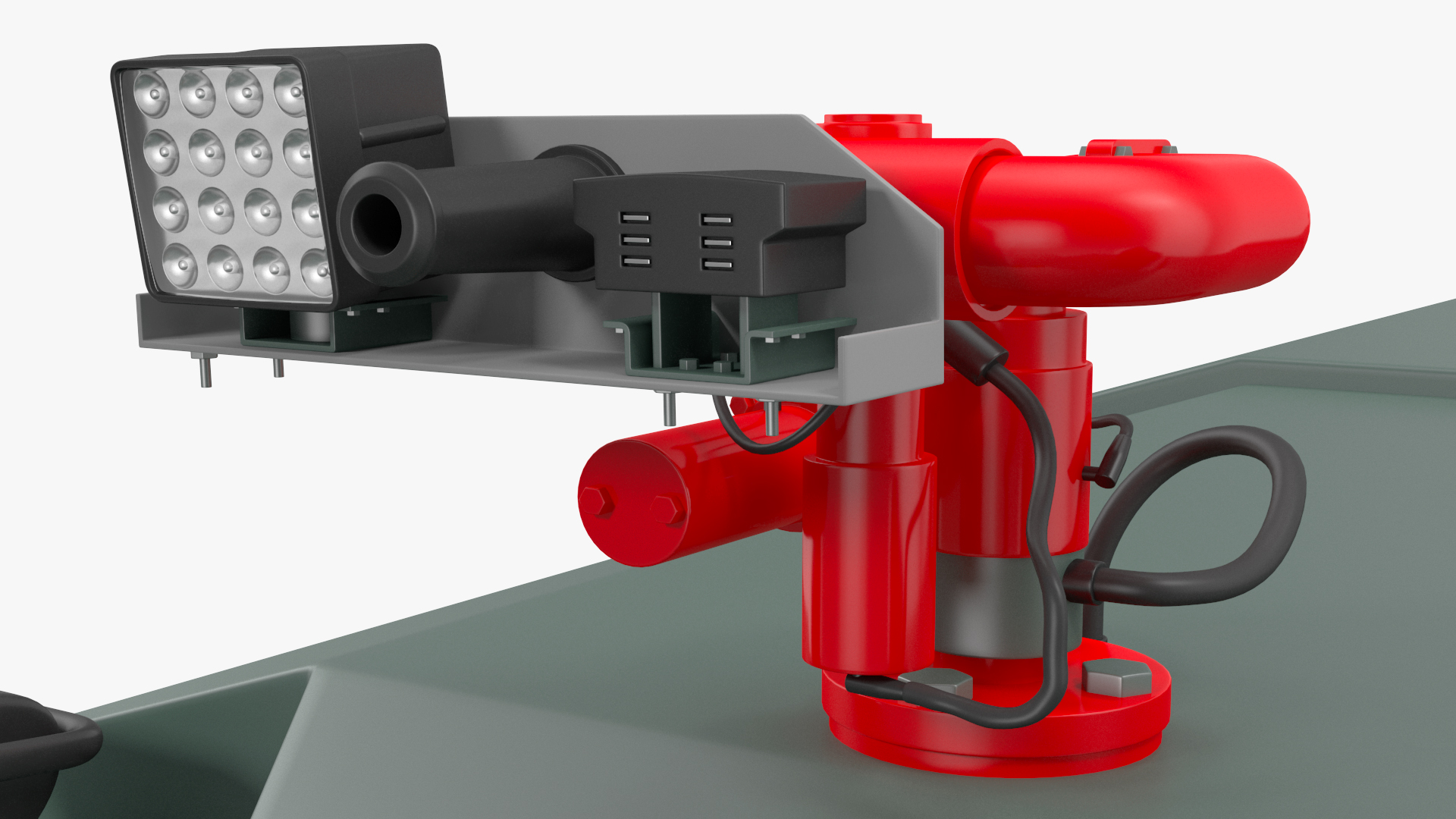 3D Armored Anti Riot Truck Green Rigged