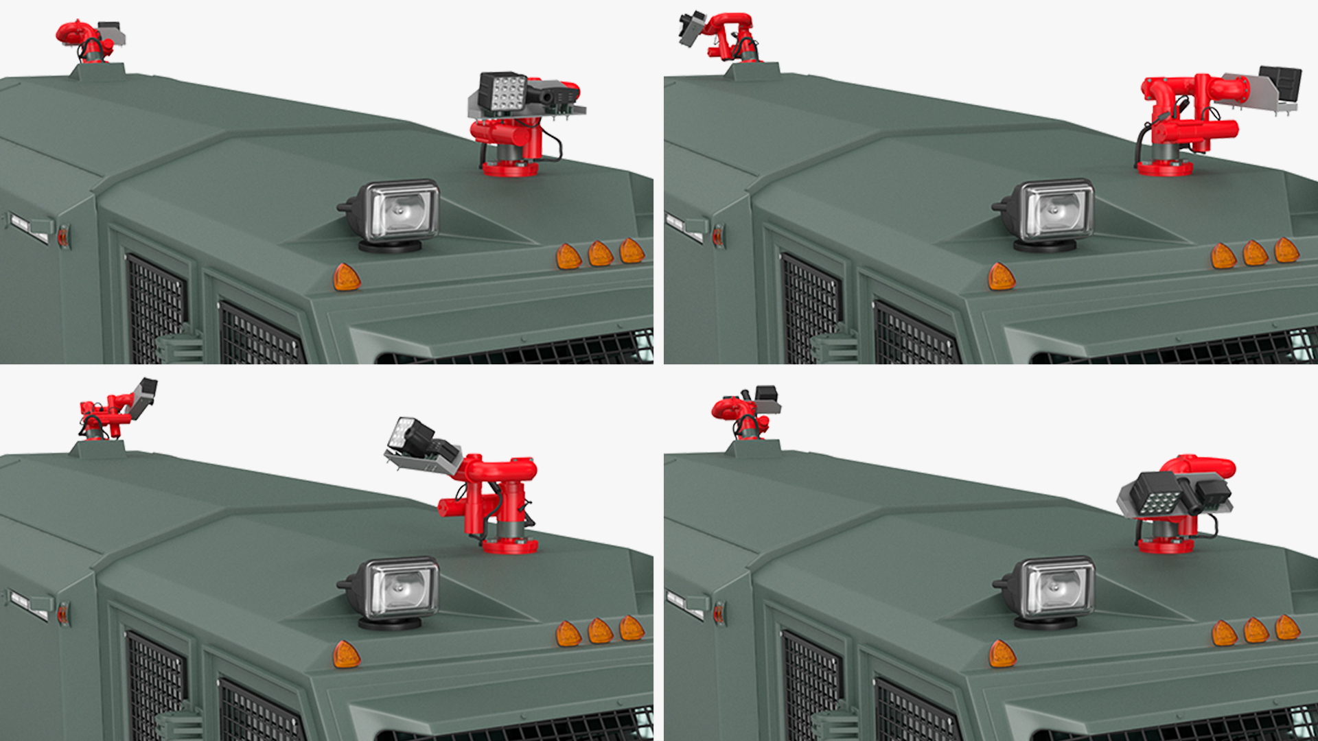 3D Armored Anti Riot Truck Green Rigged