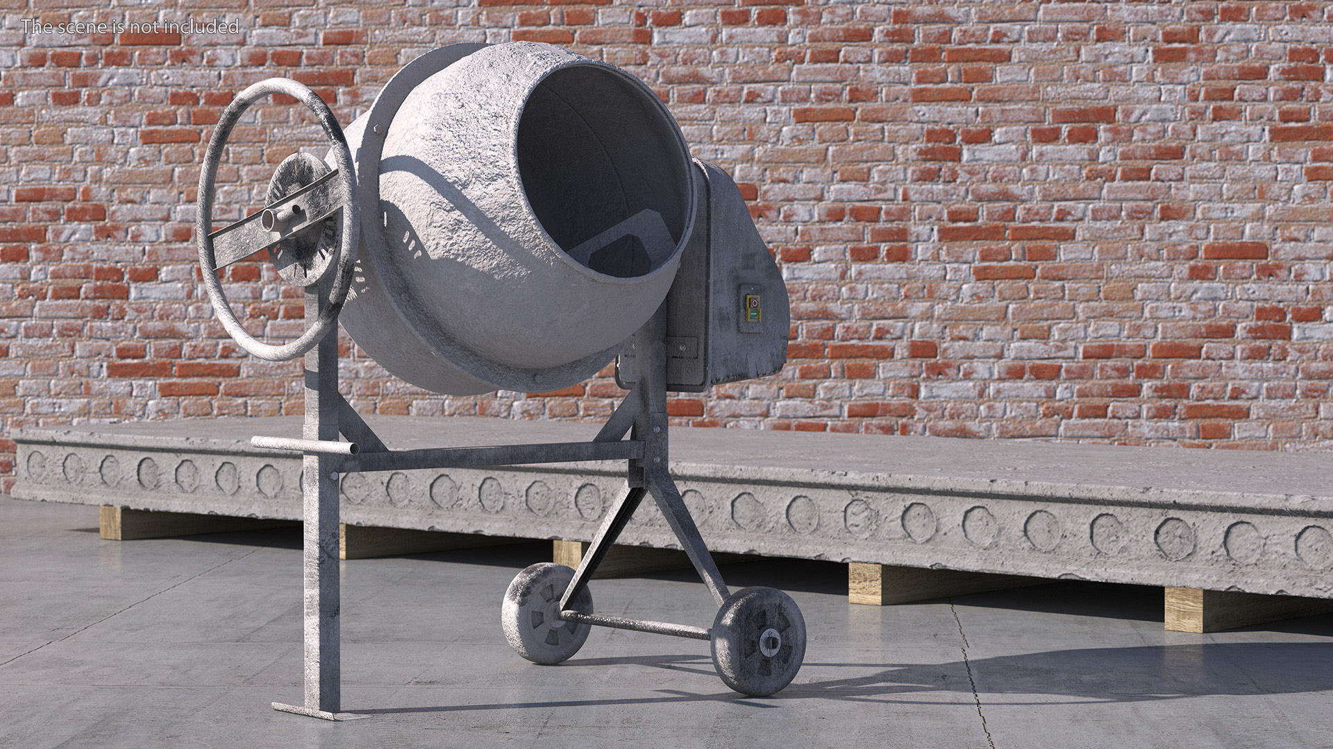 Dirty Portable Concrete Mixer 3D model