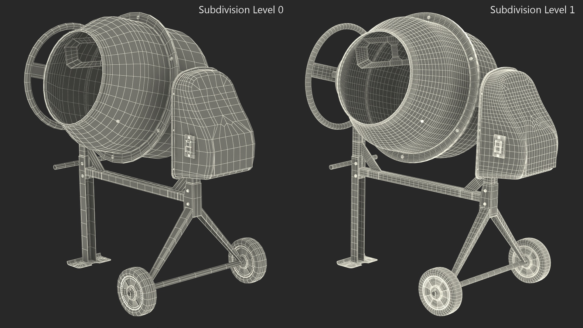 Dirty Portable Concrete Mixer 3D model