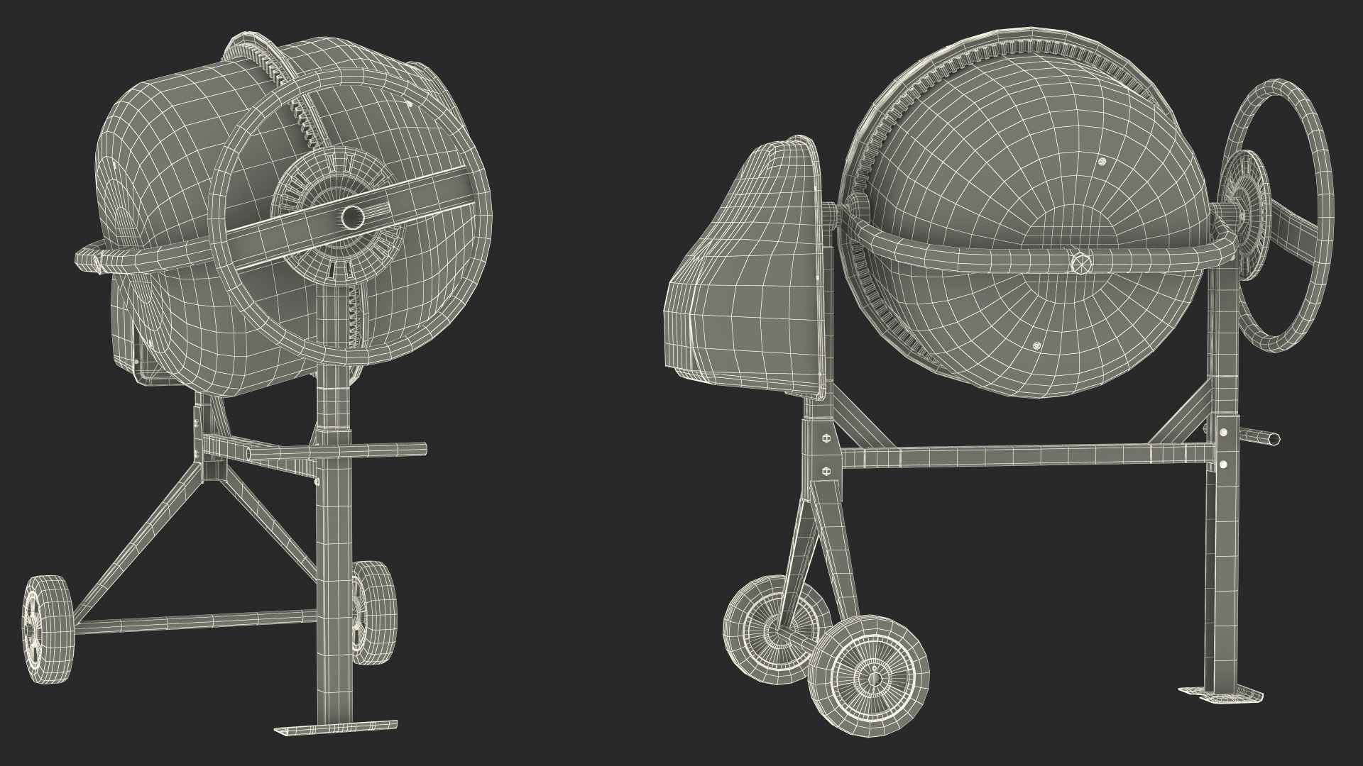 Dirty Portable Concrete Mixer 3D model