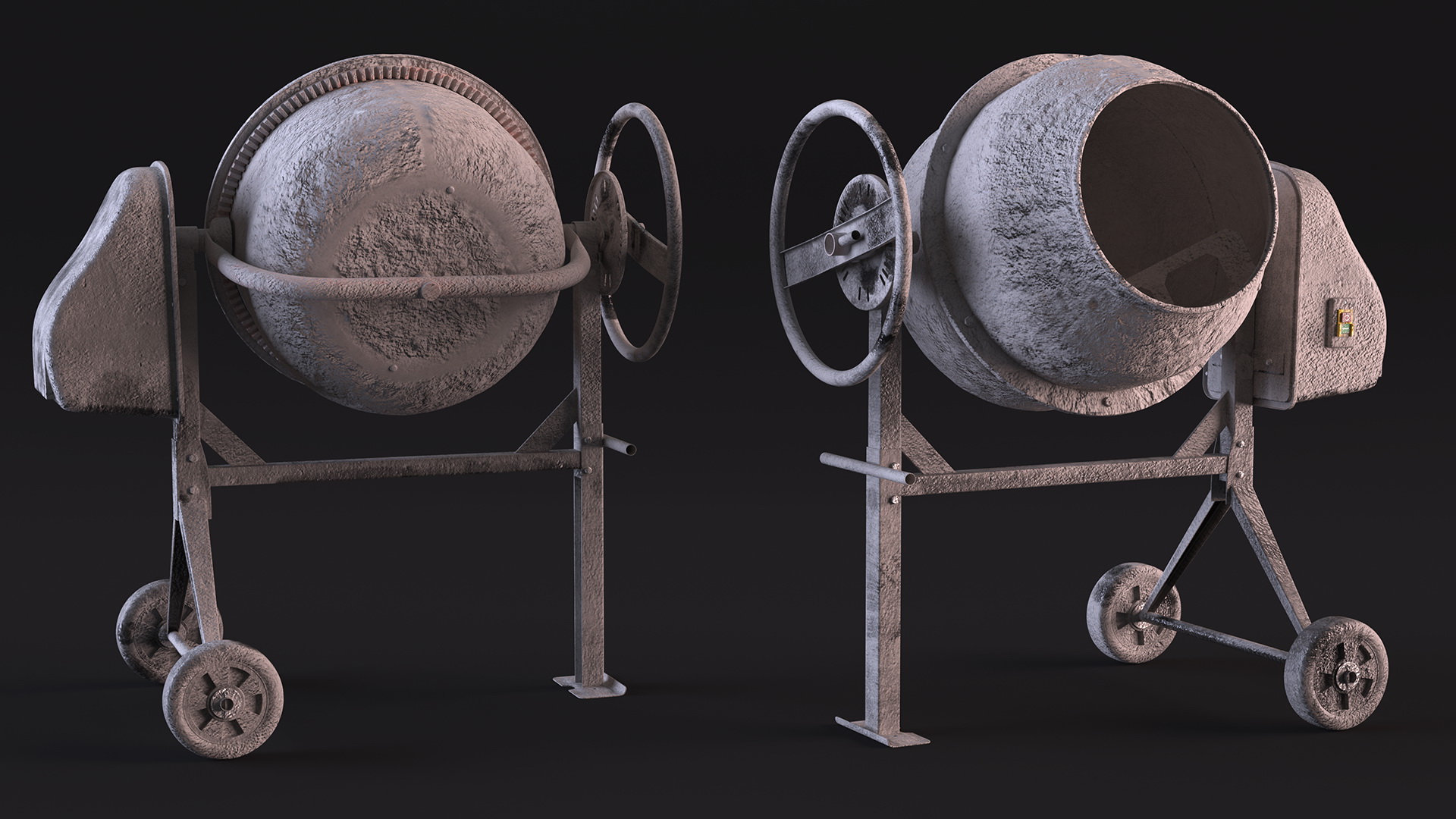 Dirty Portable Concrete Mixer 3D model