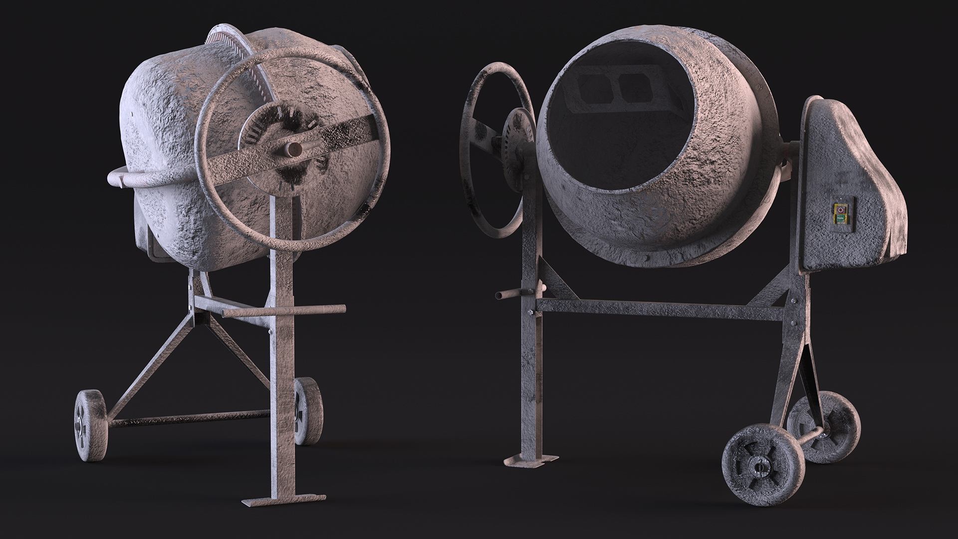 Dirty Portable Concrete Mixer 3D model