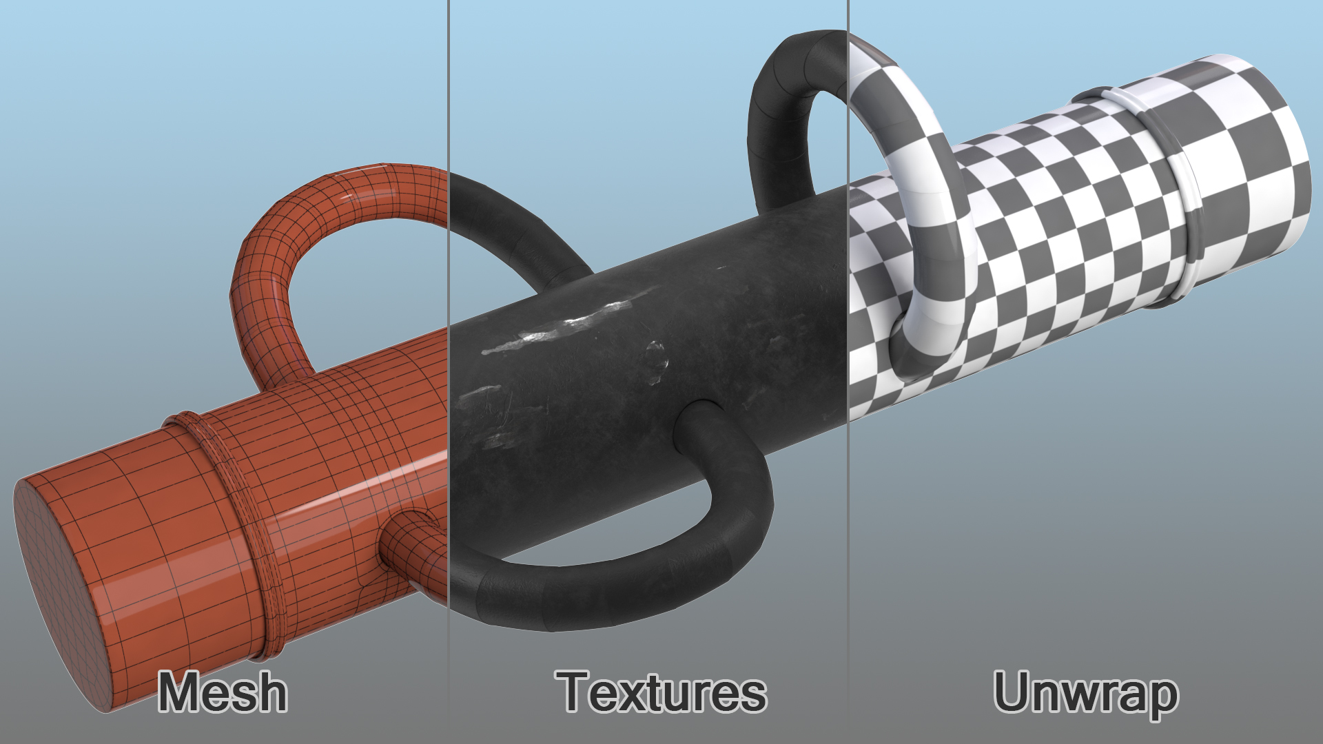 3D Police Battering Ram Damaged model