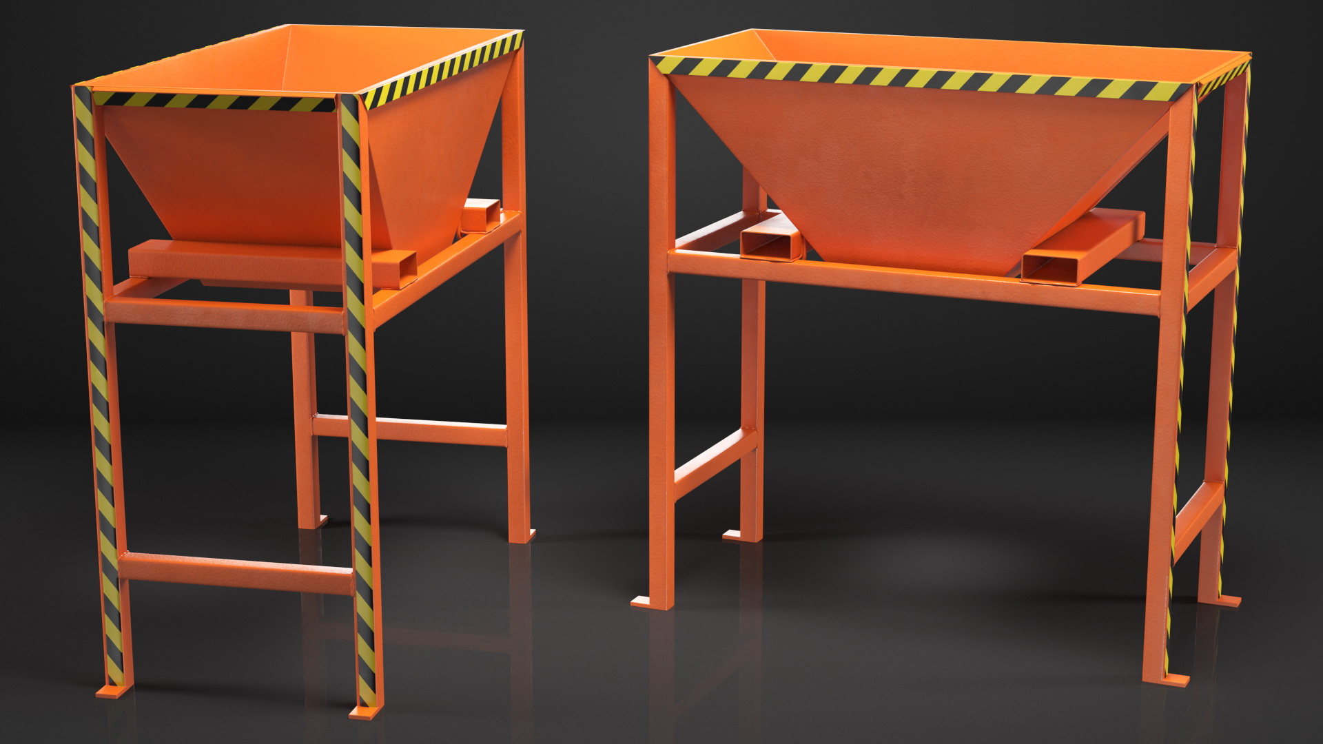 3D Silo Container Filling Funnel Orange