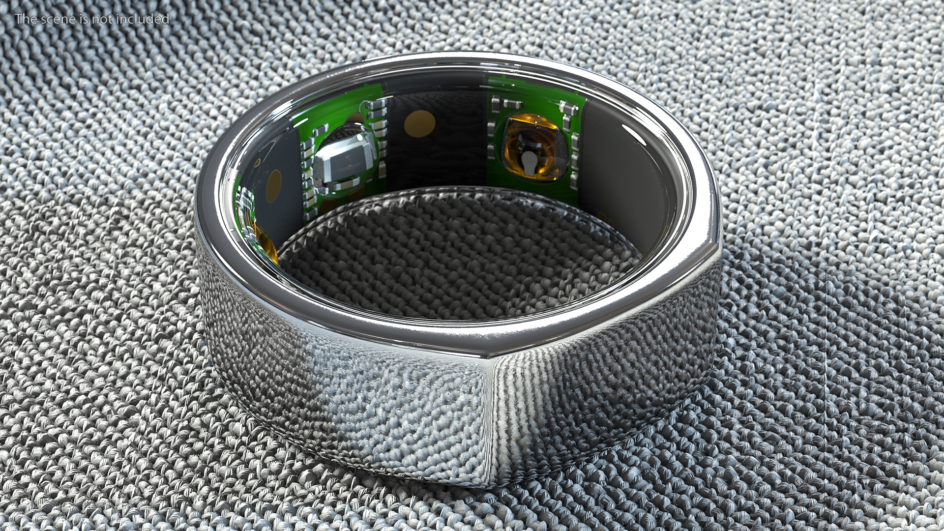 Smart Ring Silver 3D