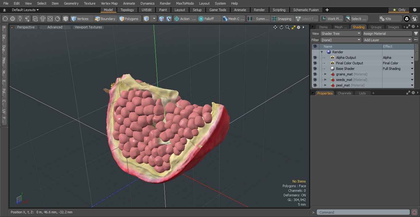 Slice Pomegranate 3D