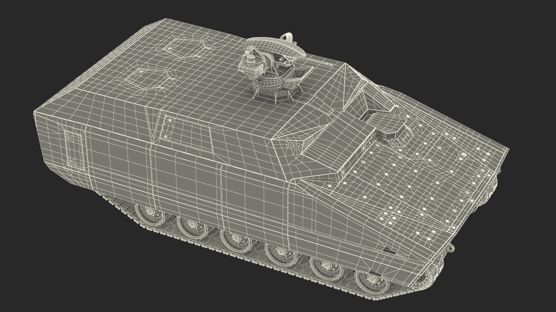3D Next Gen Tracked Marine Assault Vehicle with Machine Gun Rigged model