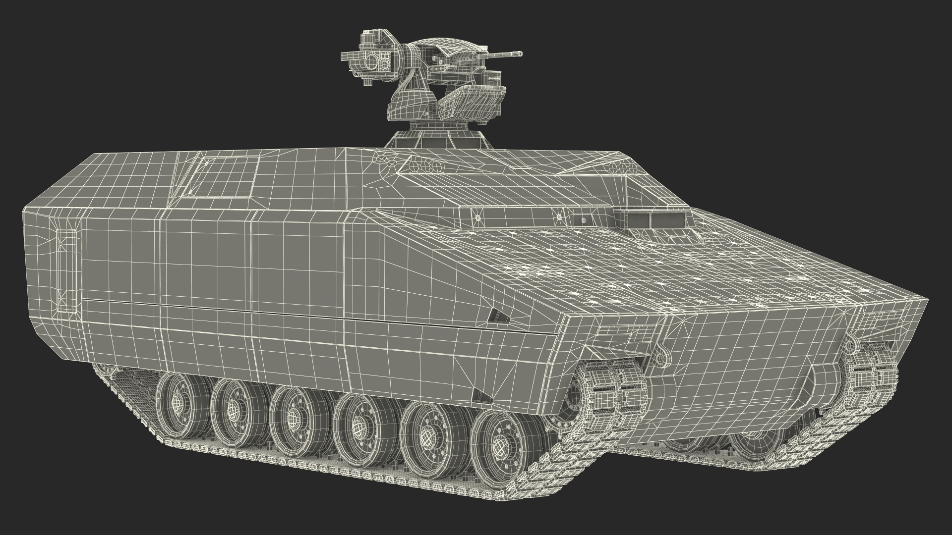3D Next Gen Tracked Marine Assault Vehicle with Machine Gun Rigged model