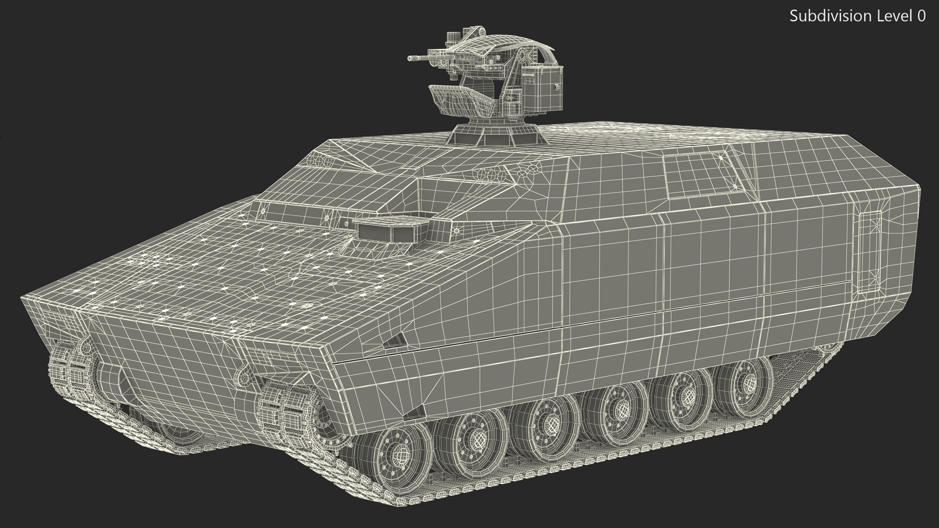 3D Next Gen Tracked Marine Assault Vehicle with Machine Gun Rigged model