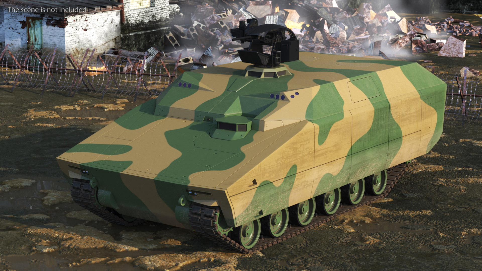 3D Next Gen Tracked Marine Assault Vehicle with Machine Gun Rigged model