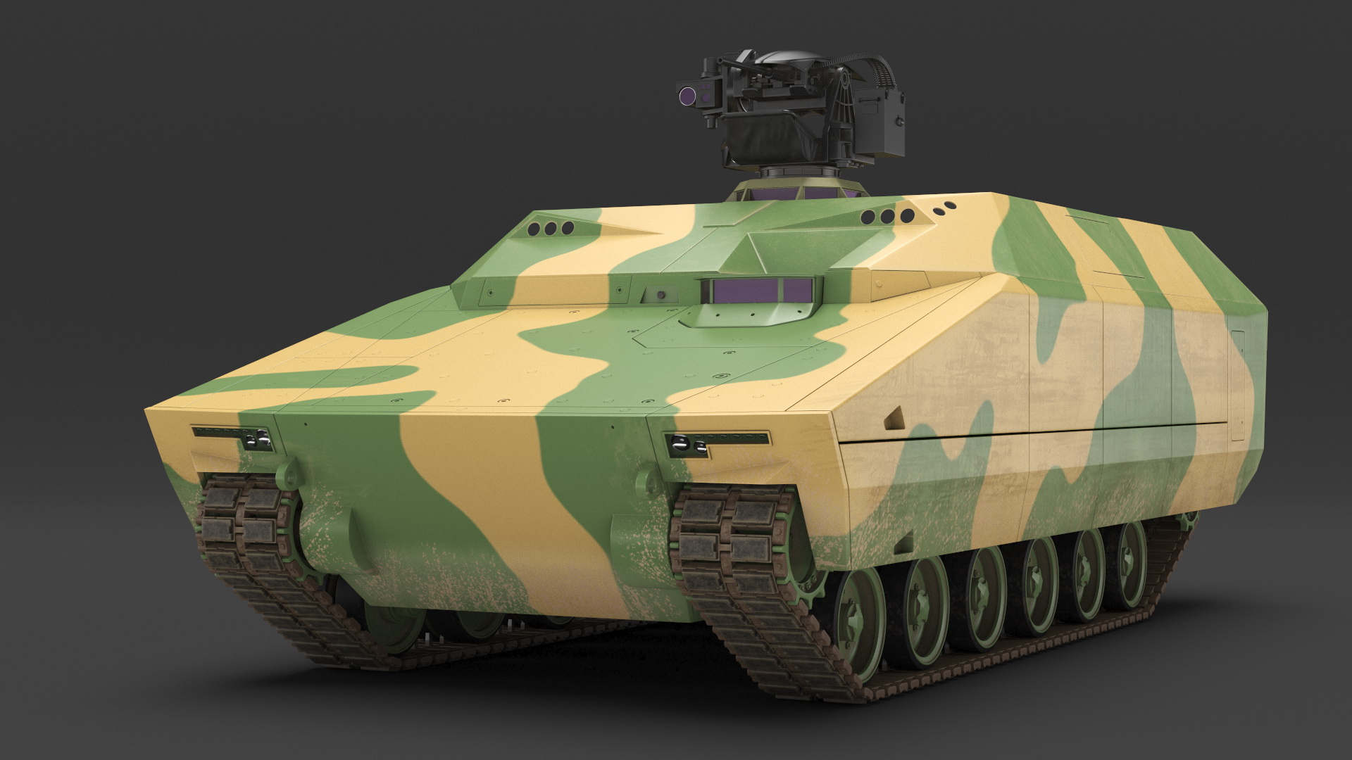 3D Next Gen Tracked Marine Assault Vehicle with Machine Gun Rigged model
