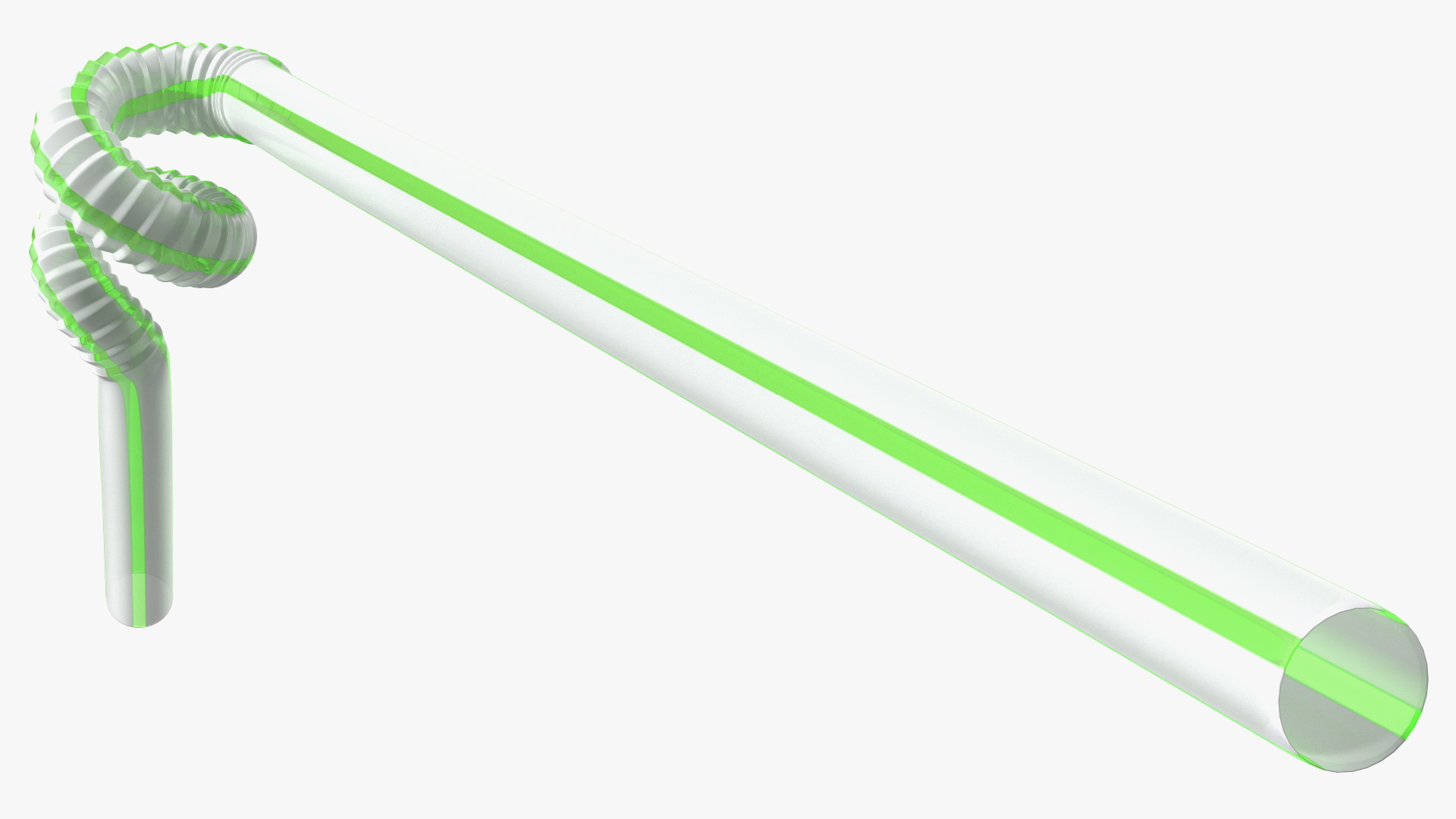 Spiral Plastic Drinking Straw Striped 3D