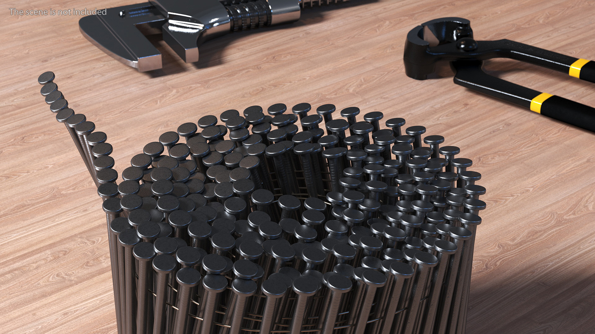 Coiled Nails Gray 3D