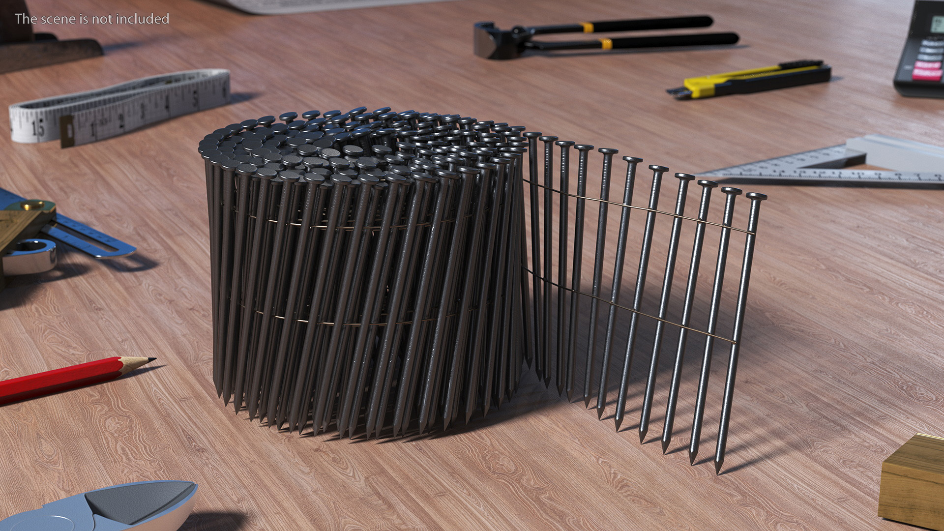 Coiled Nails Gray 3D