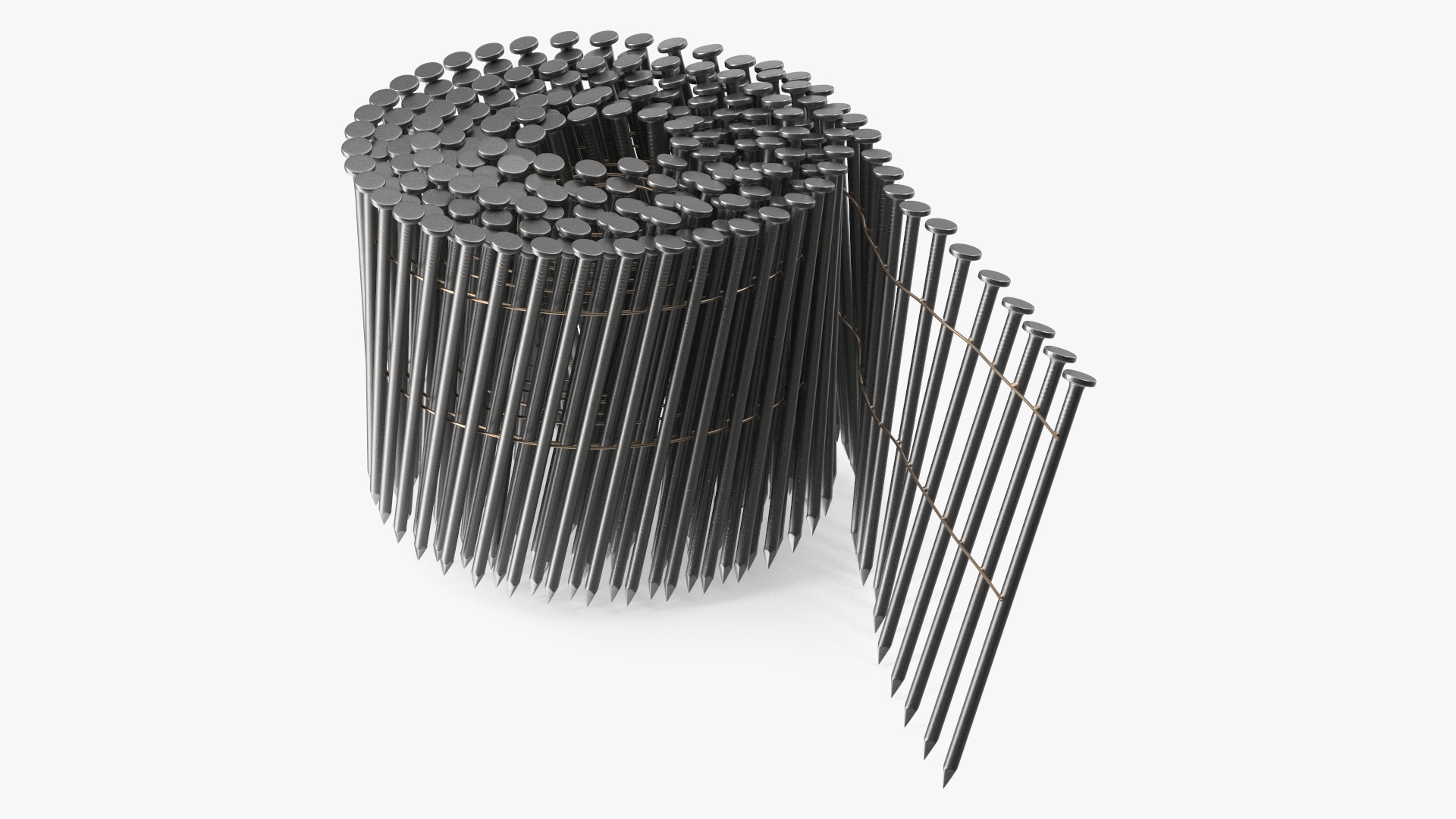 Coiled Nails Gray 3D