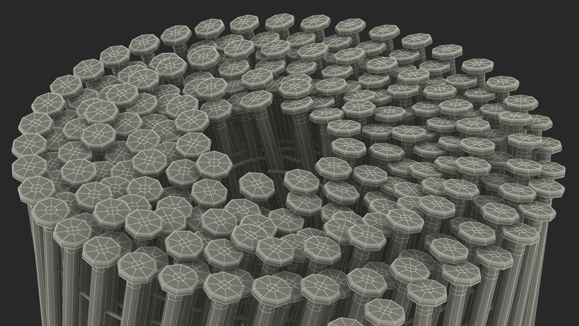 Coiled Nails Gray 3D