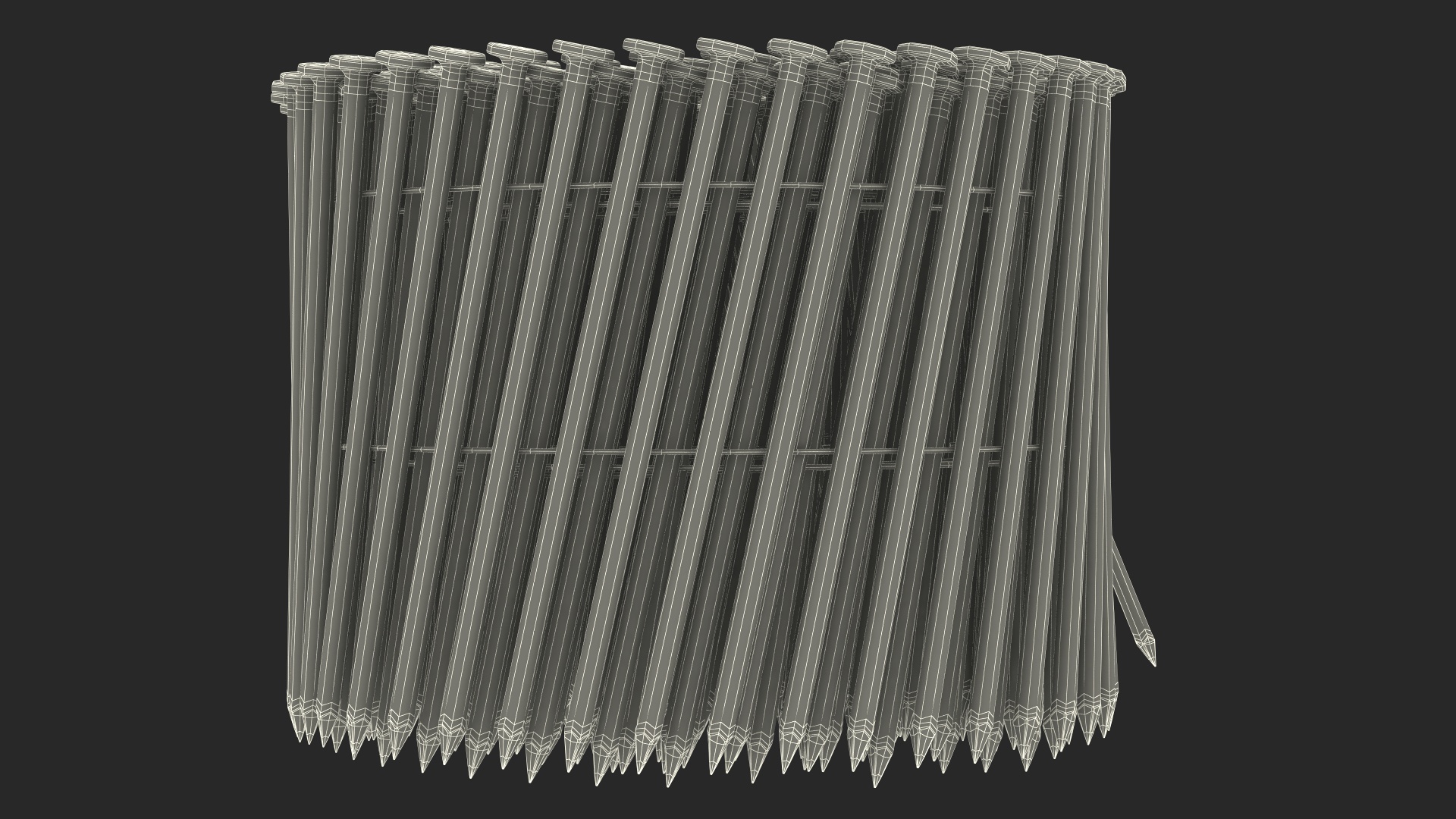 Coiled Nails Gray 3D