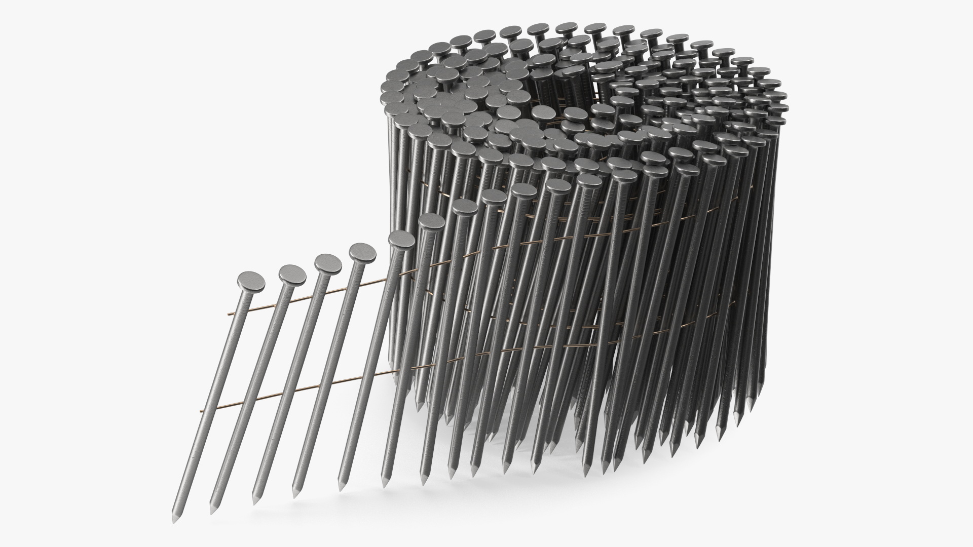 Coiled Nails Gray 3D